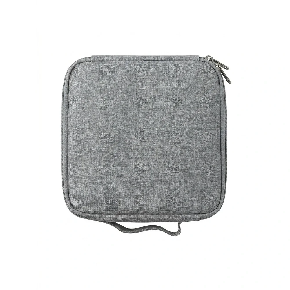 Grey Padded Electronics Travel Organizer Bag with Adjustable Dividers
